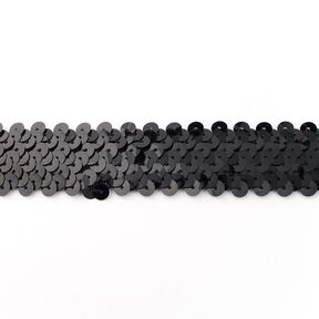 Elastisk pailletbånd [30 mm] – sort, 