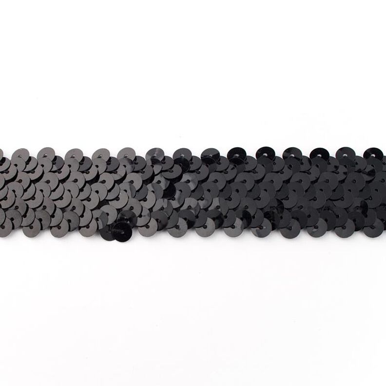 Elastisk pailletbånd [30 mm] – sort,  image number 1