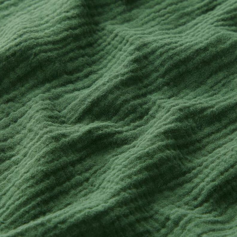 GOTS Musselin/Dobbelt-Crincle stof | Tula – mørkegrøn,  image number 3