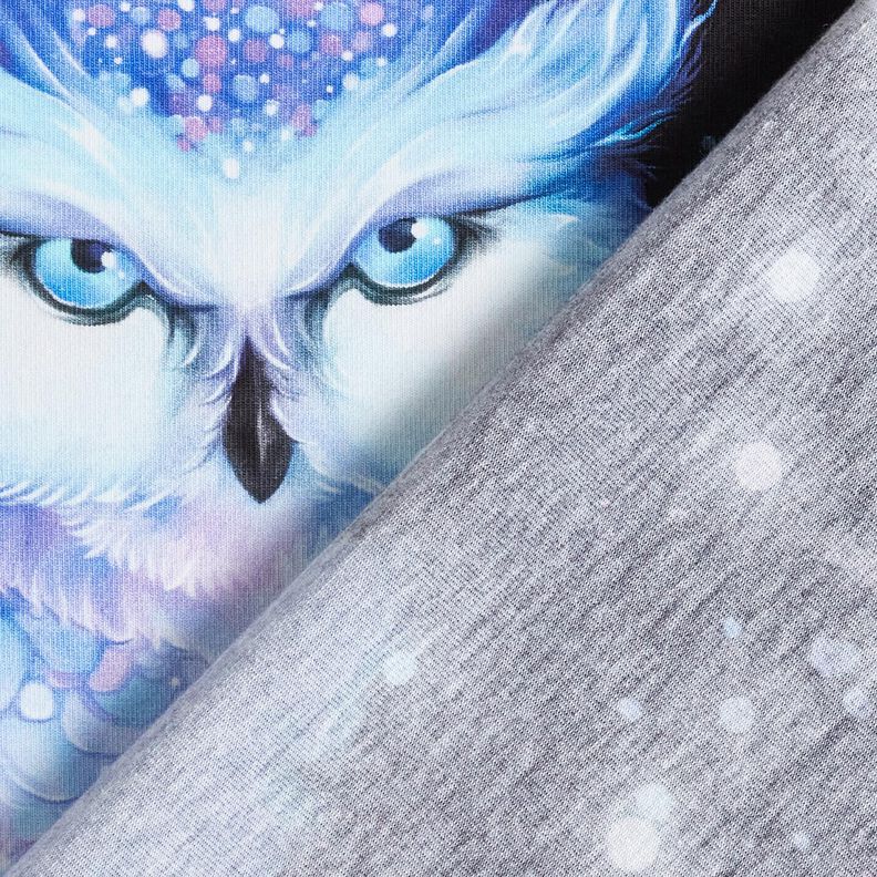 Bomuldsjersey Vinterugle Panel | Glitzerpüppi – sort/drue,  image number 4