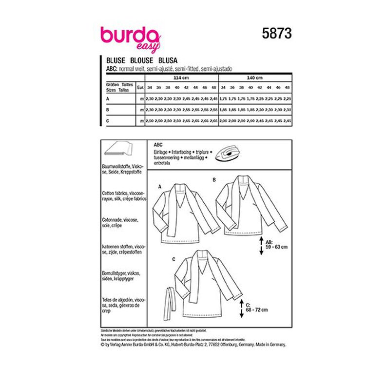 Bluse | Burda 5873 | 34-48,  image number 12