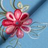 Bomuldspoplin Broderi blomsterbuketter – strålende blå/bær,  thumbnail number 4