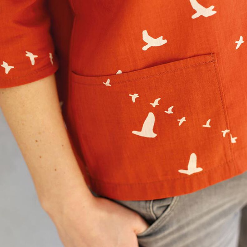 FRAU AIKO - kort bluse med lommer, Studio Schnittreif  | XXS -  L,  image number 6