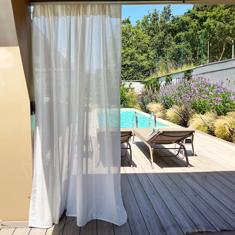 Outdoor Gardinstof Ensfarvet 315 cm &ndash; natur,  image number 6