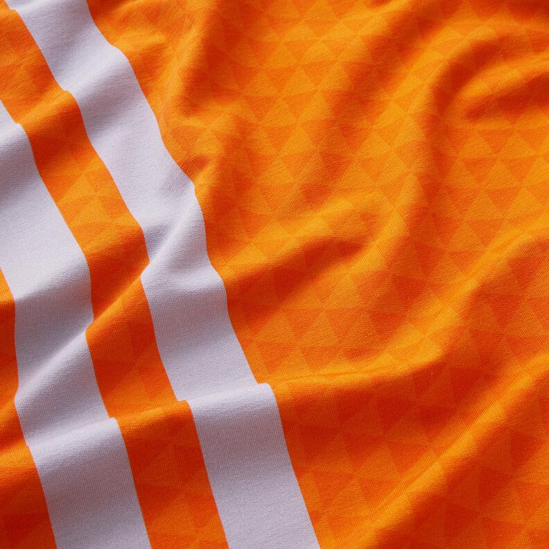 French Terry Sommersweat Bordure-stof Vær bygningsarbejder for en dag – lysorange/sølvgrå,  image number 2
