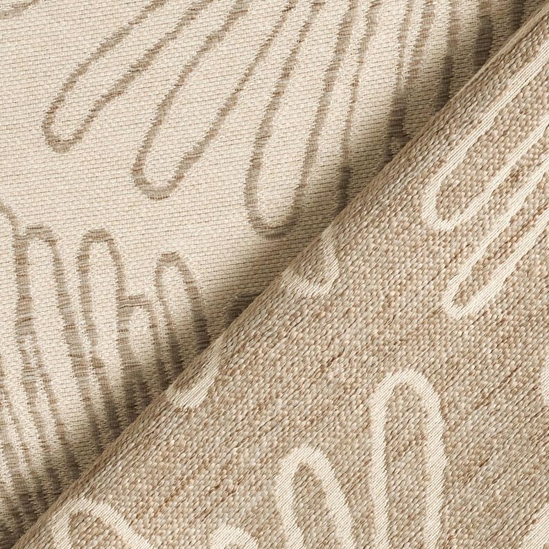 Dekorationsstof Jacquard bladkonturer – natur,  image number 4