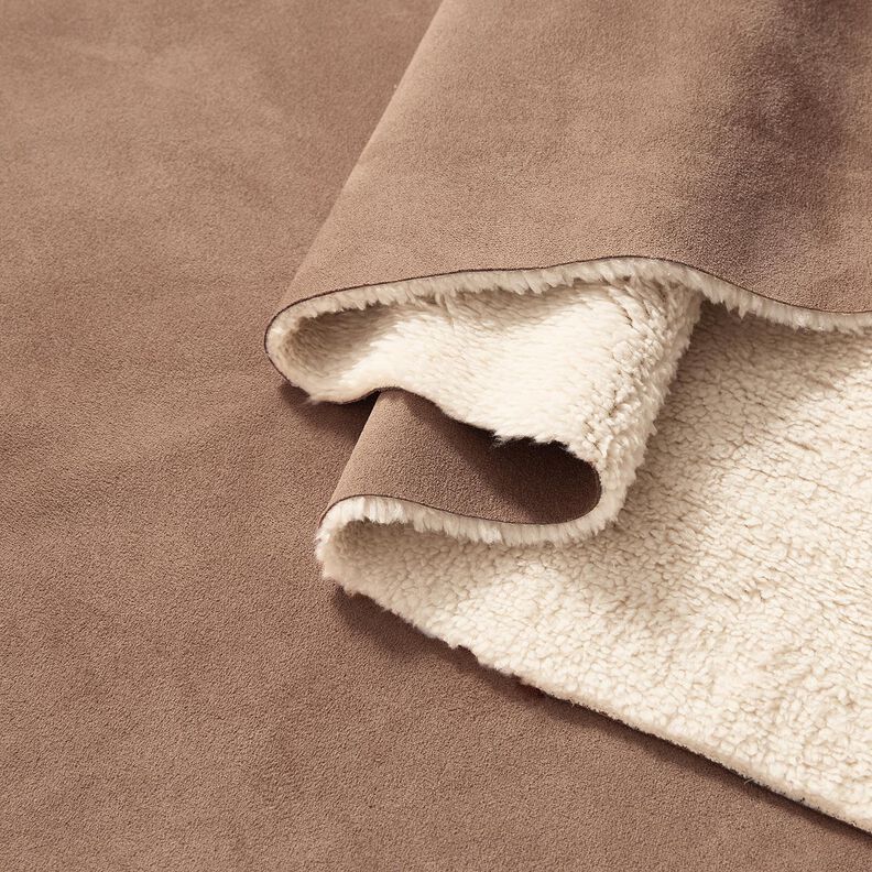 Velour med sherpa-fór – mellembrun,  image number 2