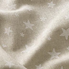 Dekorationsstof Halvpanama stjerner – natur/hvid, 