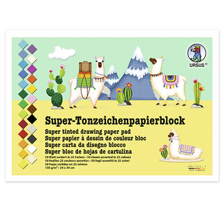 Super-blok farvet papir  24cm x 34cm [130g/m²], 50Ark, 
