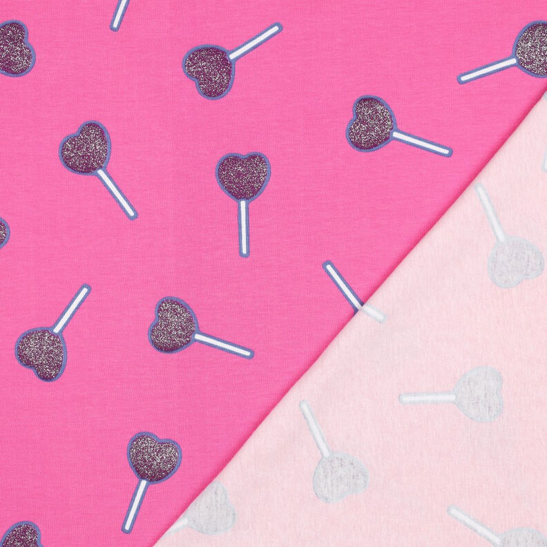Bomuldsjersey glitter-hjerte-lollipops | Poppy Fabrics – pink,  image number 4