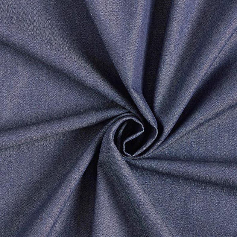 Bomuld-chambray denimlook – natblå,  image number 1