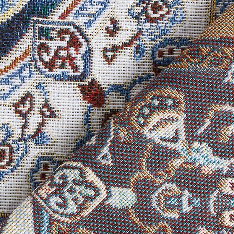 Dekorationsstof Gobelin orientalsk mandala – blå/elfenben,  image number 4