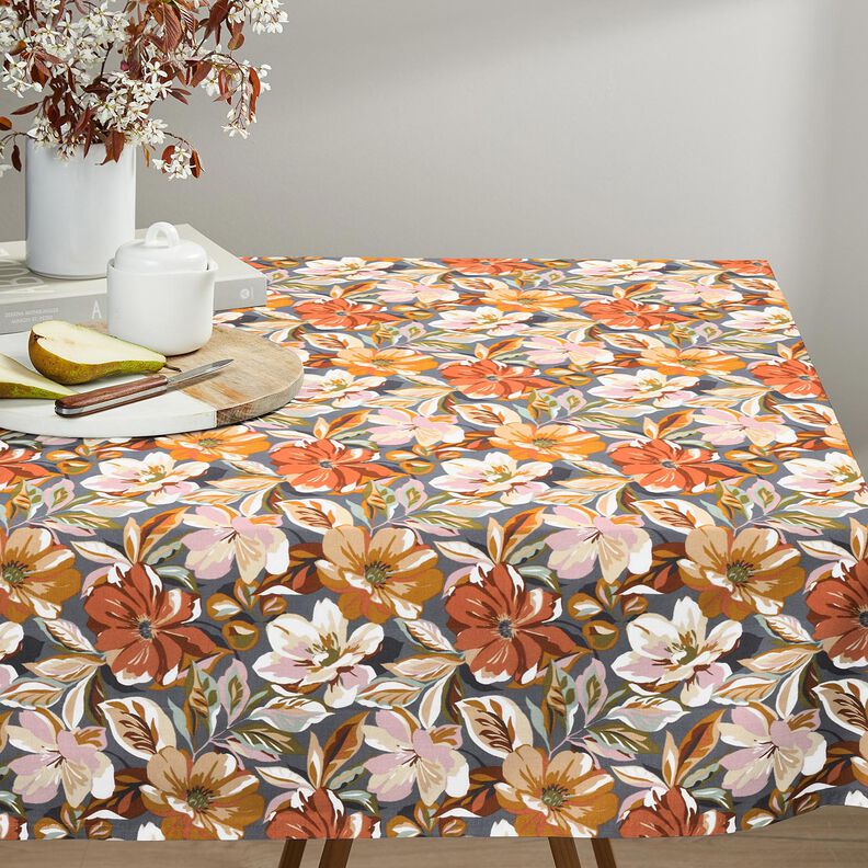 Impr&aelig;gneret voksdug stilfulde blomster &ndash; skiffergr&aring;/ros&eacute;,  image number 6