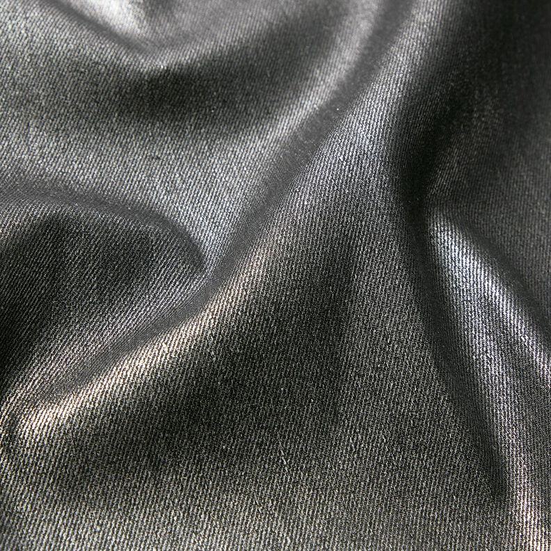 Denim stretch metallic – sort/sølv metallic,  image number 3