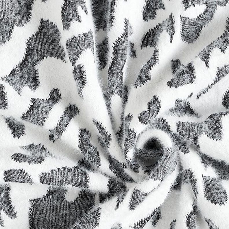 Strikjacquard abstrakt leopardmønster – hvid,  image number 3