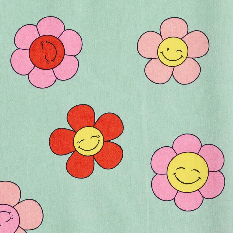 Imprægneret voksdug Glade blomster | Poppy Fabrics – mint/Citrongul,  image number 7