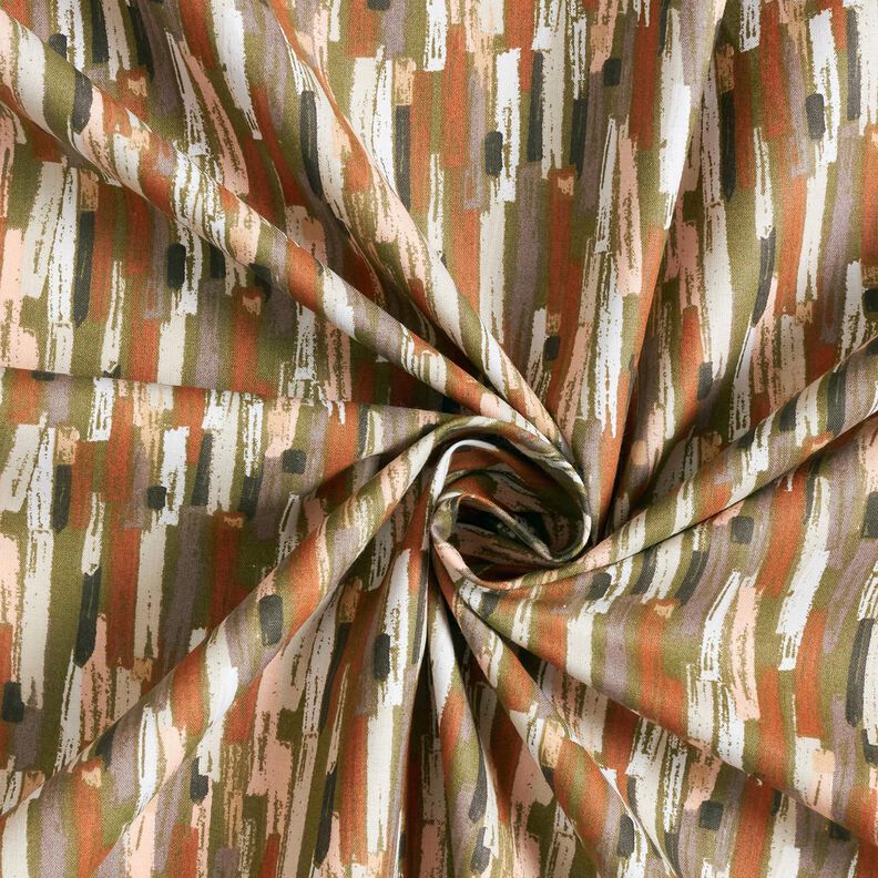 Bomuldsstof Cretonne penselstr&oslash;g &ndash; pinje/bronzefarvet,  image number 3