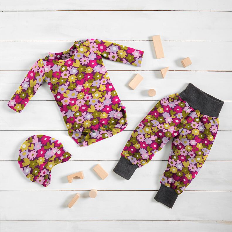 Bomuldsjersey farverige blomster | Poppy Fabrics – drue,  image number 6