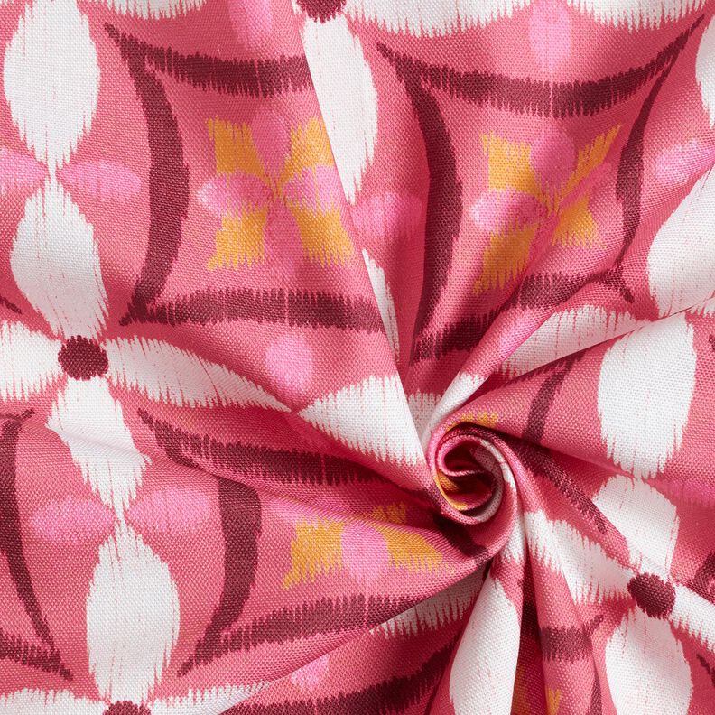 Dekorationsstof Canvas broderi-look stort – pink/elfenben,  image number 3