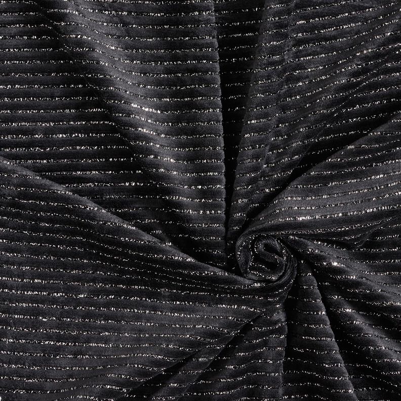 Nicki stof glimmerstriber – sort/sølv metallic,  image number 3