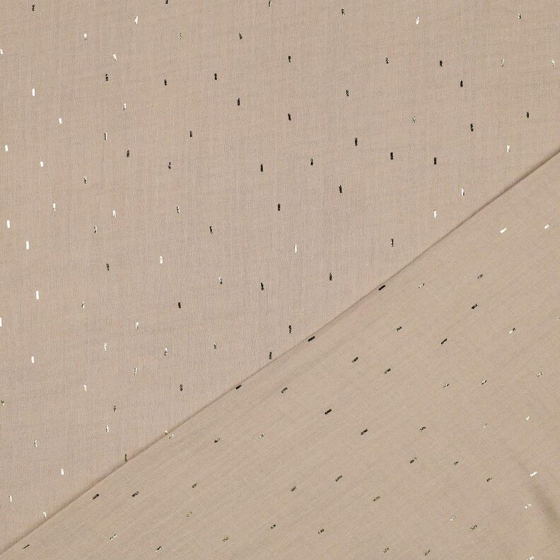 Musselin/Dobbelt-Crincle stof Firkant Folietryk | Poppy Fabrics – anemone/gold metallic,  image number 4