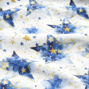 Alpefleece akvarel stjerner – natur/indigo, 