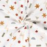 Musselin/Dobbelt-Crincle stof geometriske symboler – elfenben/karamel,  thumbnail number 3