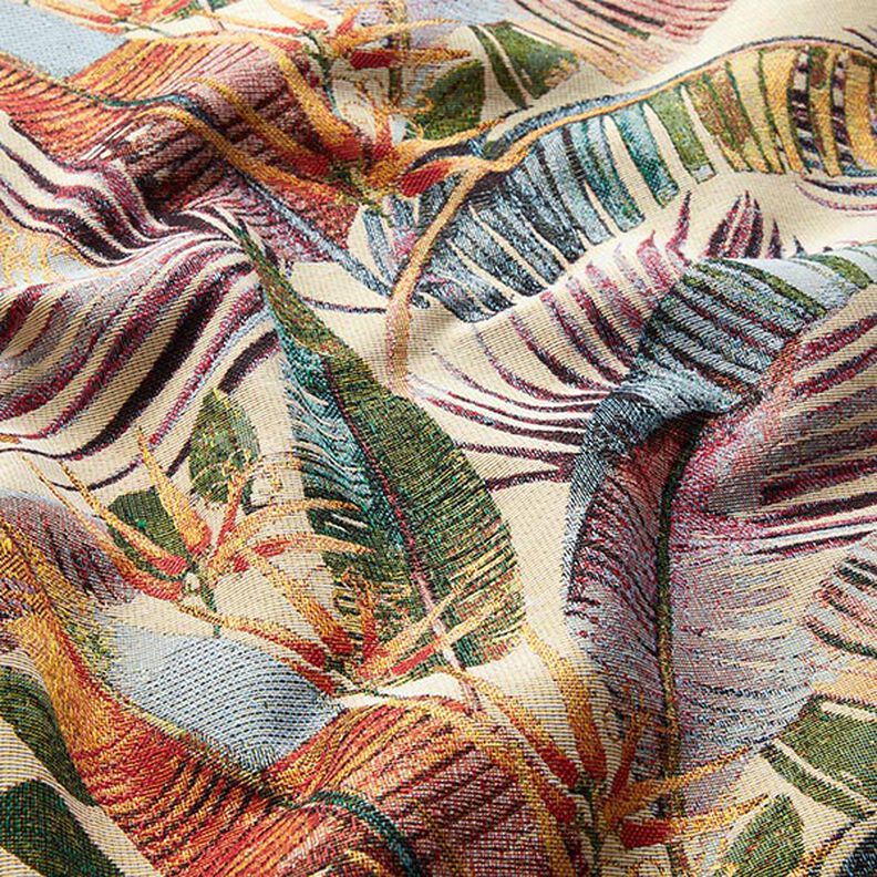 Dekorationsstof Gobelin palmeblade – lysebeige/olivengrøn,  image number 2