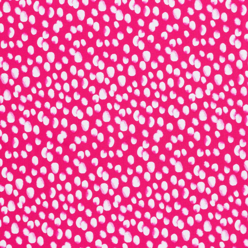Badetøjsstof mini-farvepletter – intens pink/hvid,  image number 1