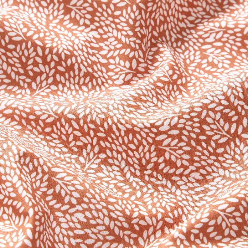 Bomuldsstof Cretonne mini-blade – hummerfarvet/hvid,  image number 2