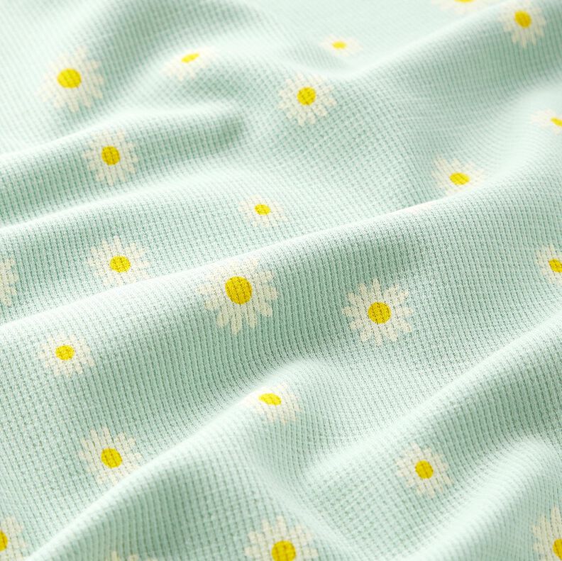 Vaflet jersey margueritter – lys mint,  image number 2