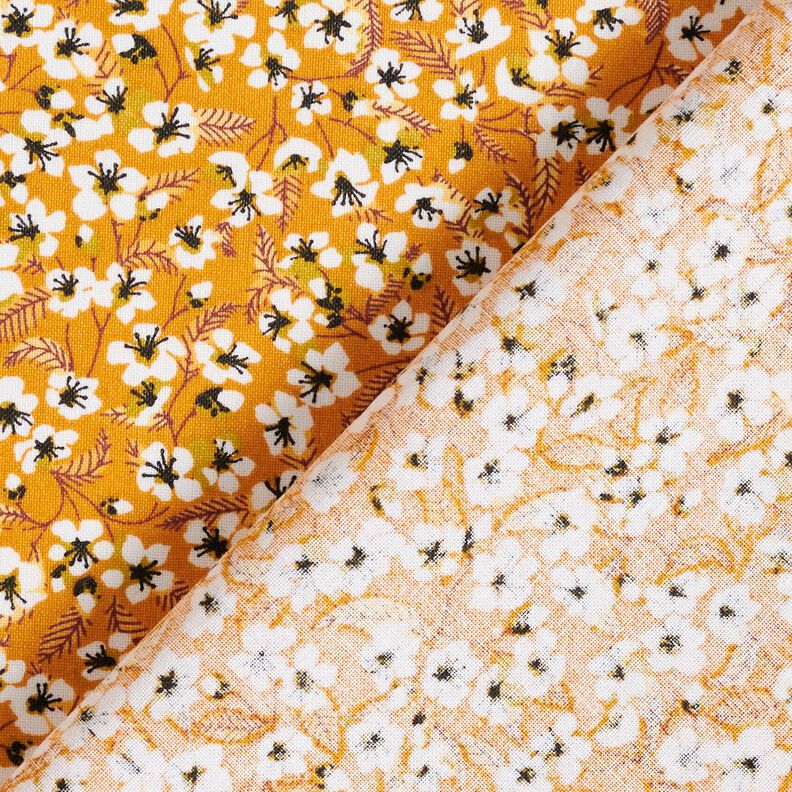 Imprægneret voksdug blomsterflor – karrygul/hvid,  image number 5