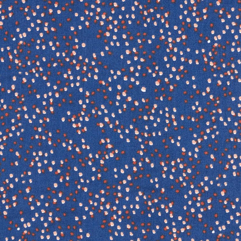 Bomuldsstof Cretonne små prikker – indigo,  image number 1