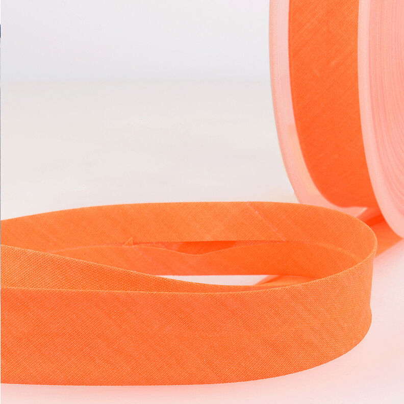 Skråbånd Polycotton [20 mm] – neonorange,  image number 1