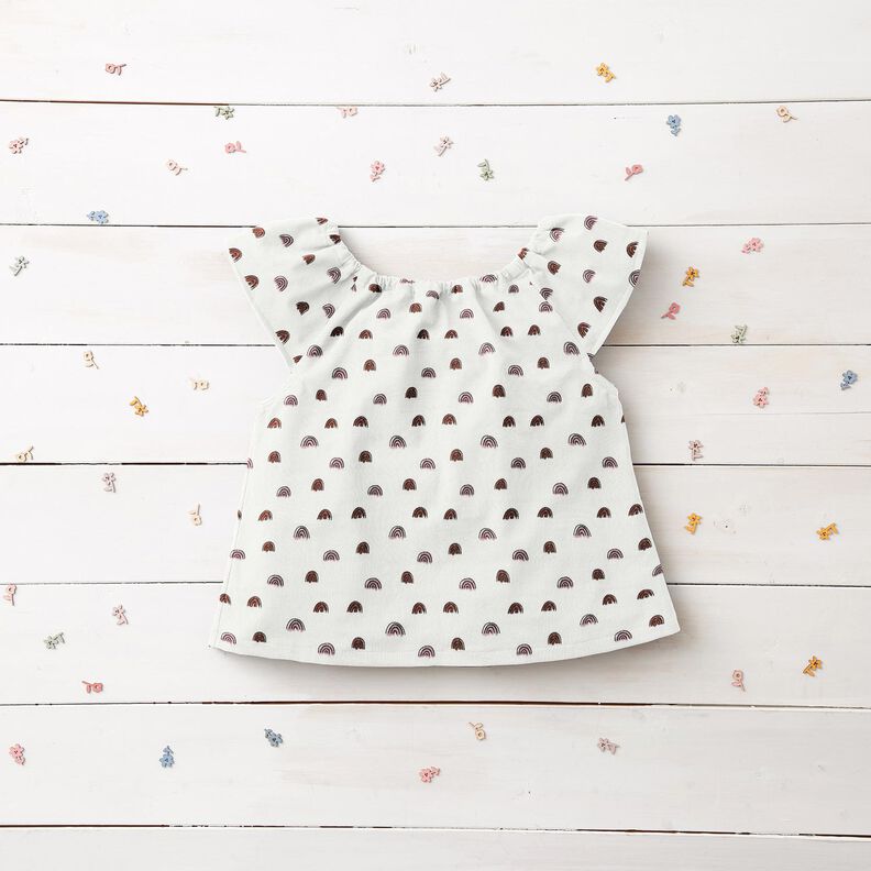 Musselin sm&aring; regnbuer, glat &ndash; elfenben/rosa,  image number 7