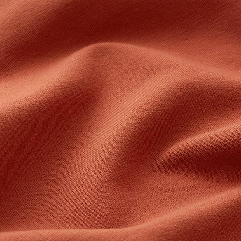 Let bomuldssweat ensfarvet – terracotta,  image number 4