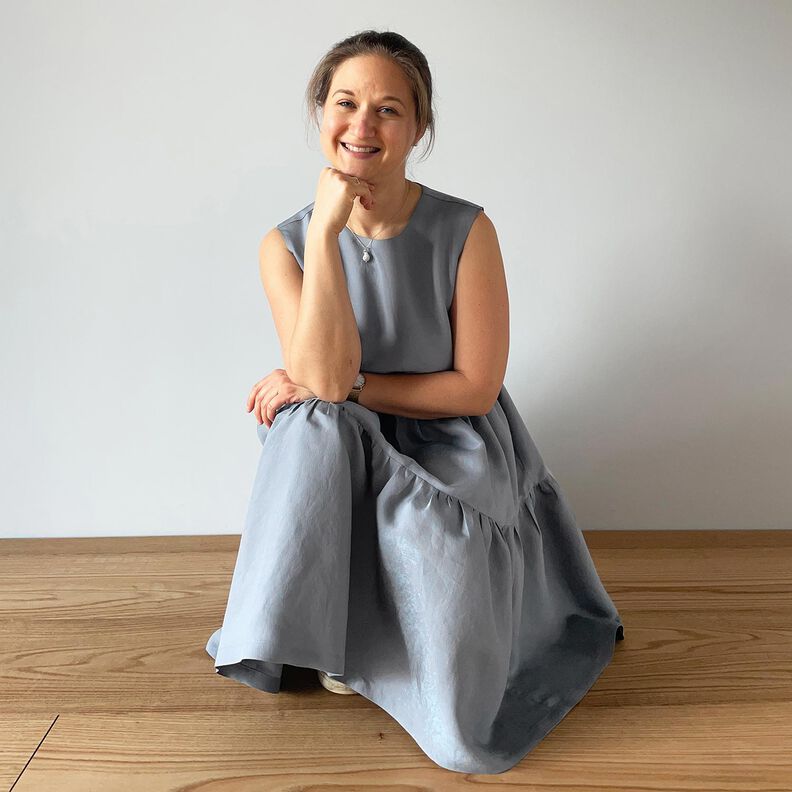 Viskose-mix Stråleglans – dueblå,  image number 7