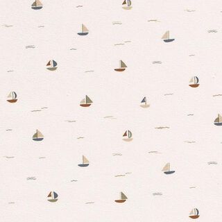 Bomuldsjersey lille sejlbåd  – uldhvid, 