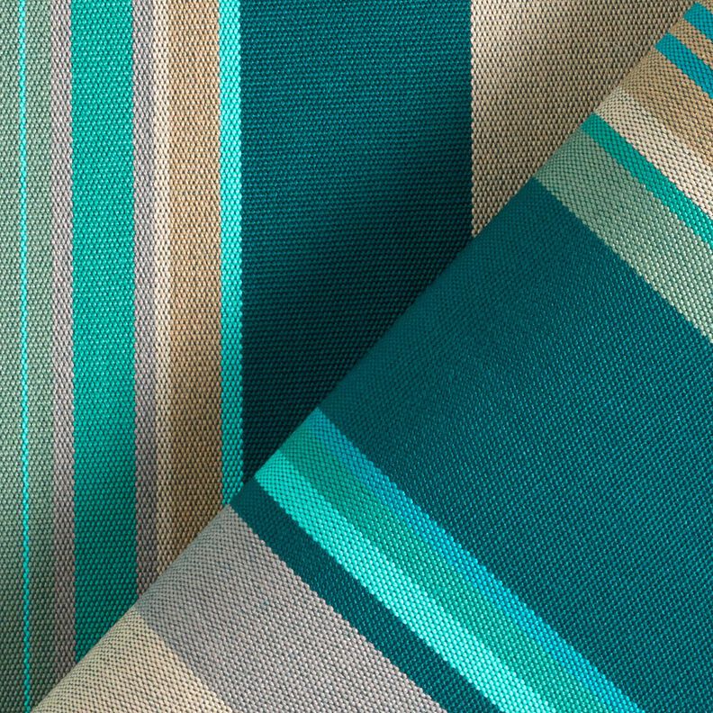 Outdoor stof Canvas blandede striber – petrol/anemone,  image number 4