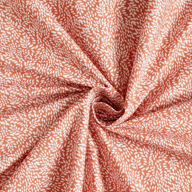 Bomuldsstof Cretonne mini-blade – hummerfarvet/hvid,  image number 3