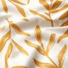 Dekorationsstof Halvpanama minimalistiske blade – sennep/natur,  thumbnail number 2