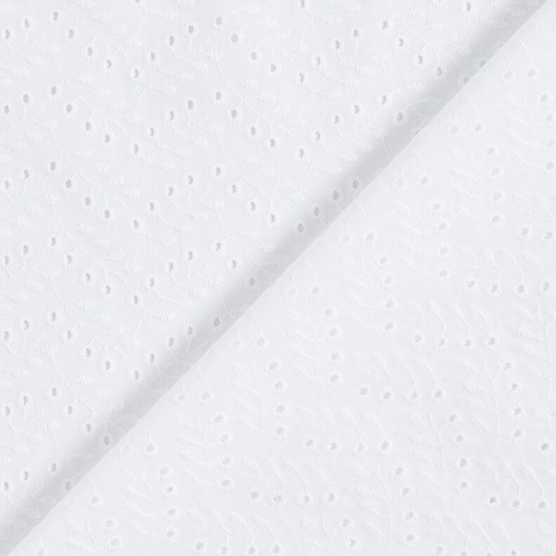 Batist Hulbroderi Bladranker &ndash; hvid,  image number 3