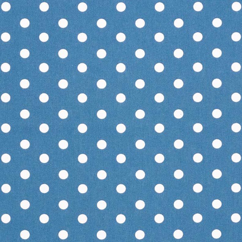 Bomuldspoplin store prikker – jeansblå/hvid,  image number 1