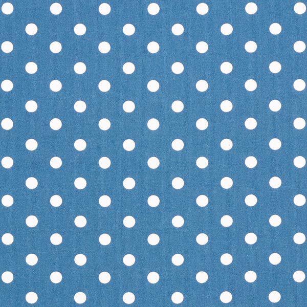 Bomuldspoplin store prikker – jeansblå/hvid,  image number 1