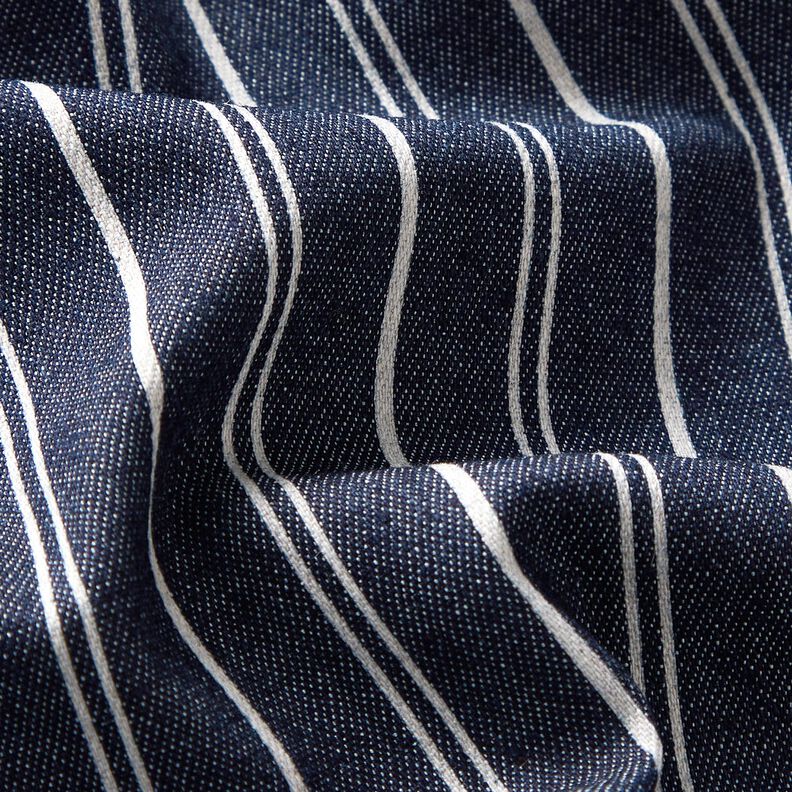 let stretch-jeans nålestriber – marineblå,  image number 3