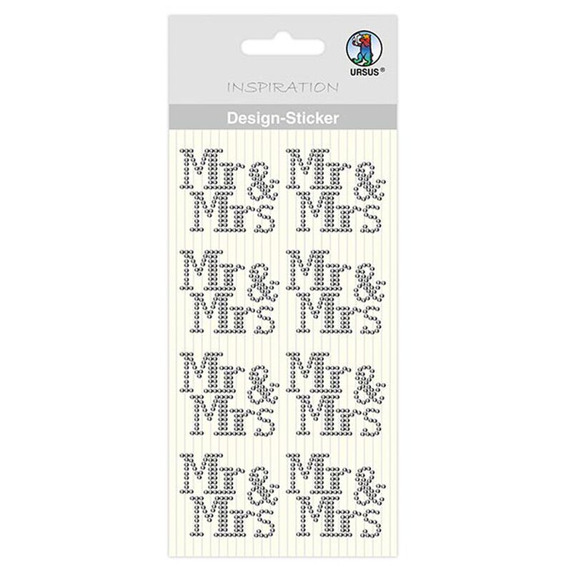 Design klistermærker Mr&Mrs [ 8 Styk ] – sølv metallisk,  image number 1