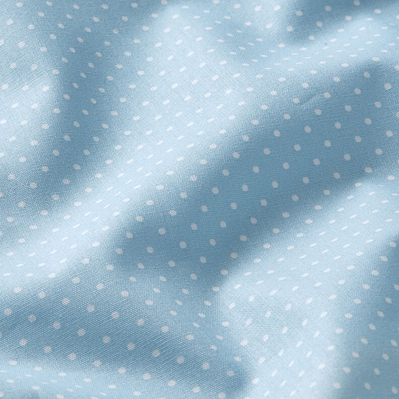 Bomuldspoplin små prikker – lyseblå/hvid,  image number 2