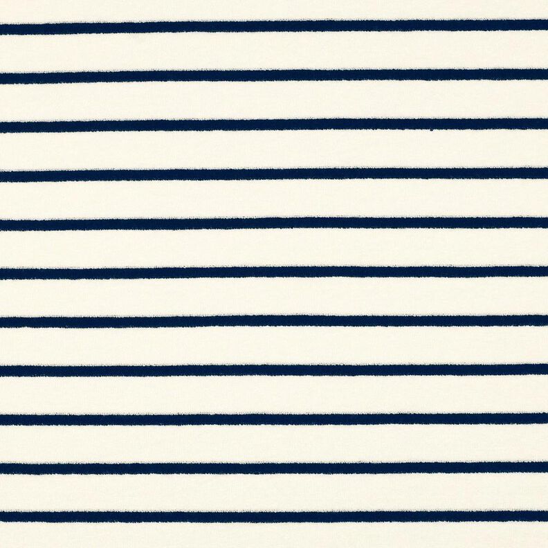 frottéjersey Striber – elfenben/natblå,  image number 1