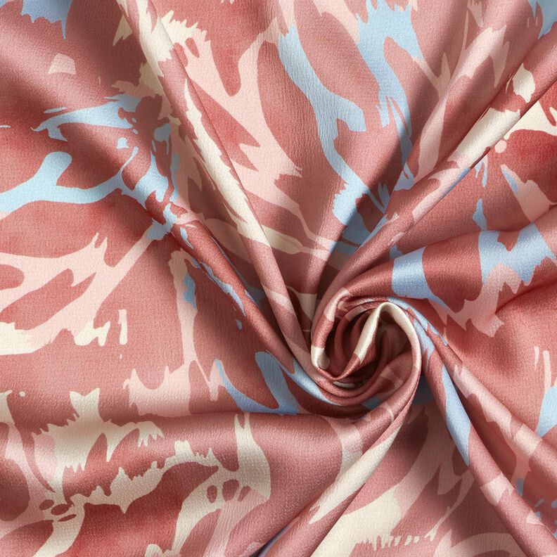 crepe-satin abstrakte blomsterblade &ndash; gammelrosa/creme,  image number 3