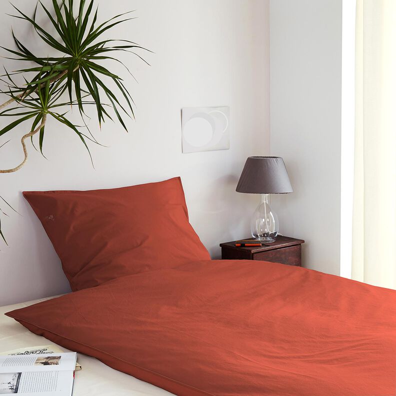 Bomuldsstof Cretonne Ensfarvet – terracotta,  image number 6